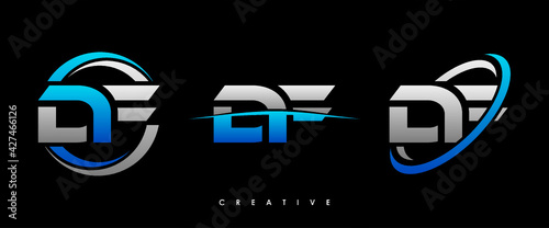 DF Letter Initial Logo Design Template Vector Illustration
