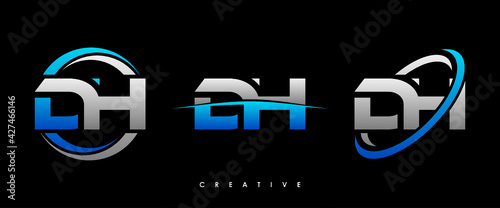 DH Letter Initial Logo Design Template Vector Illustration