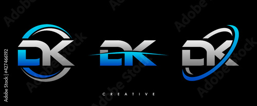 DK Letter Initial Logo Design Template Vector Illustration