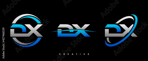 DX Letter Initial Logo Design Template Vector Illustration