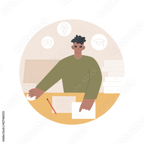 Learning abstract concept vector illustration. Learning style, memory and knowledge, education and training, study skills, school library, writing notes, student homework abstract metaphor.