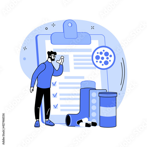Treatment of bronchial asthma abstract concept vector illustration.