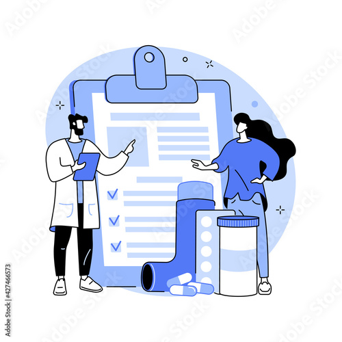 Medicine for bronchial asthma abstract concept vector illustration.