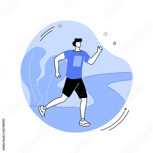 Running abstract concept vector illustration.