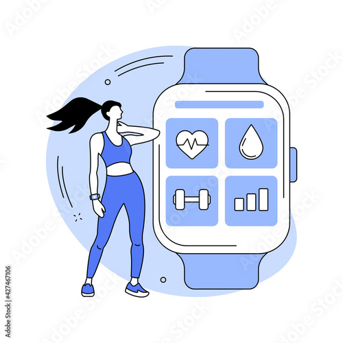 Sport and fitness tracker abstract concept vector illustration.