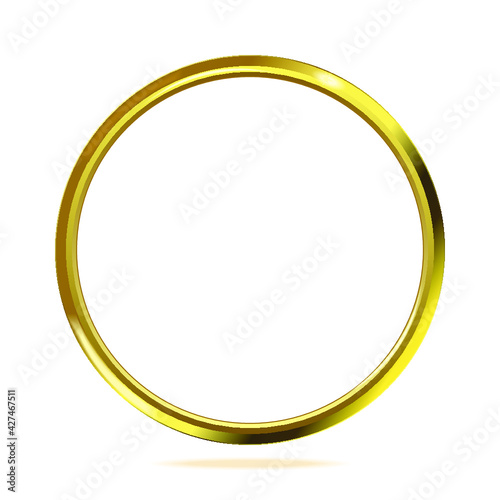 3D rendering Metal Golden ring isolated on a white background