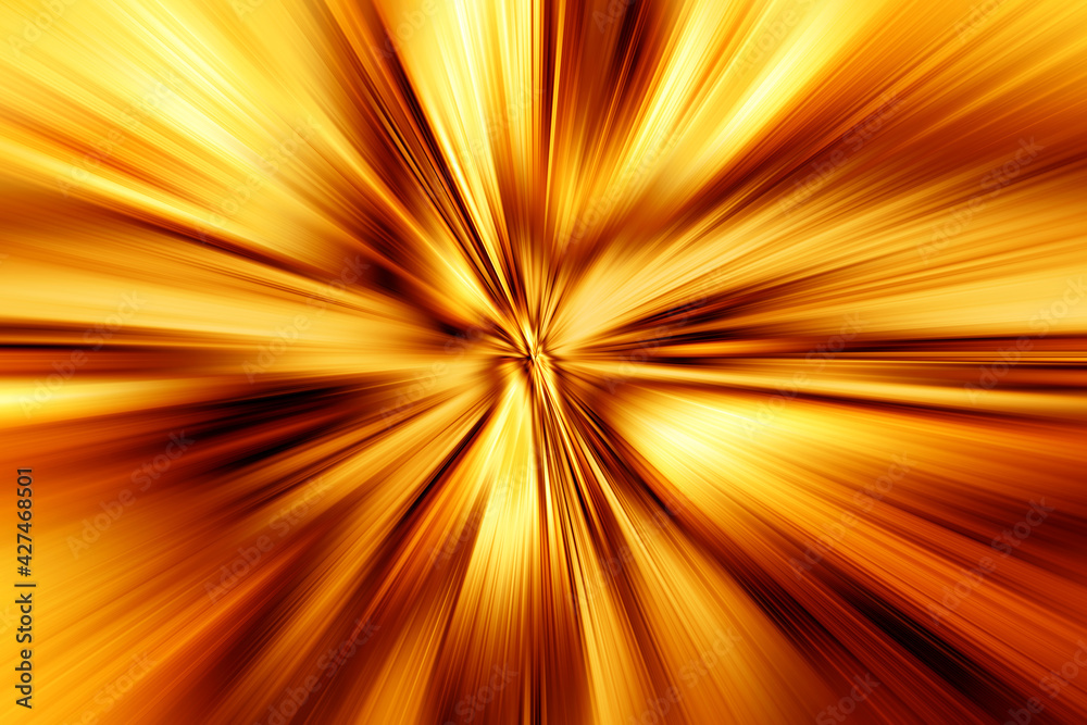 Obraz premium Abstract surface of radial blur zoom brown and gold tones. Abstract golden background with radial, diverging, converging lines.