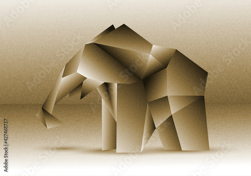 3d art illustration of an elephant