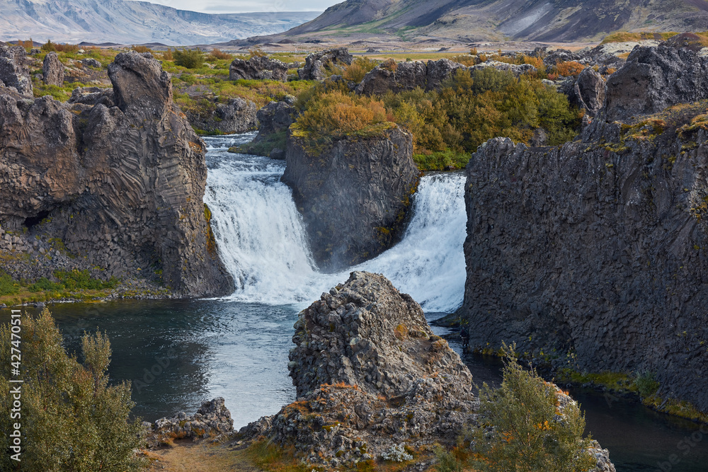 Obraz premium Hjalparfoss waterfall Südürland region of Iceland