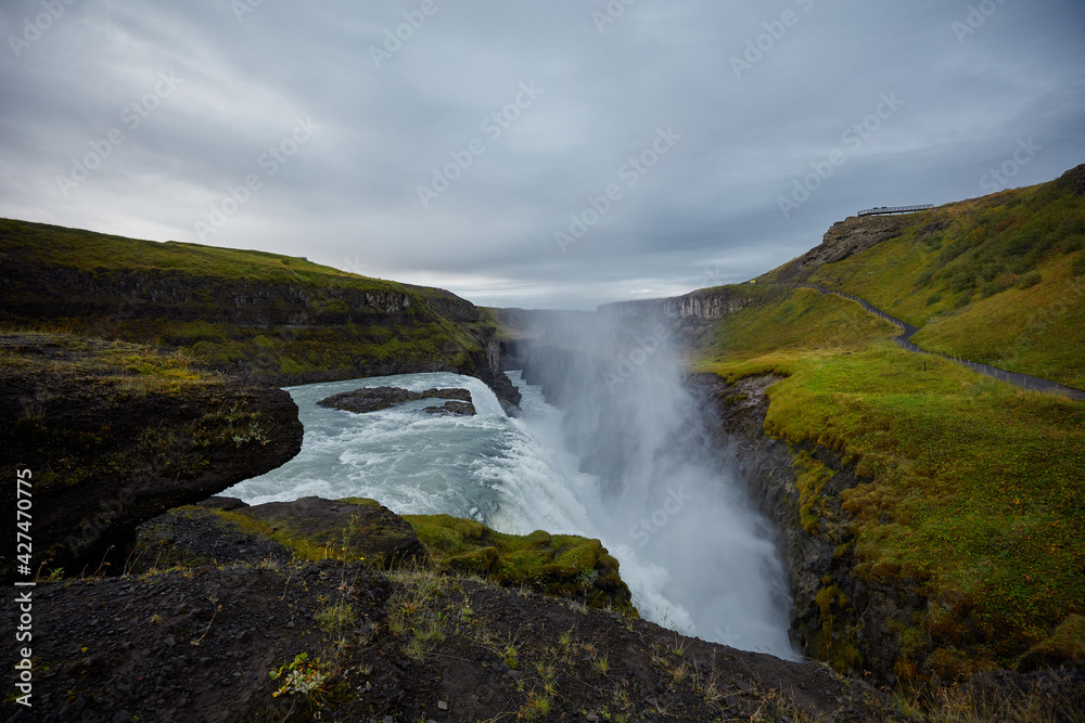 Gullfoss waterfall Südürland region of Iceland