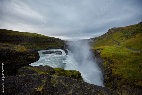 Gullfoss waterfall S  d  rland region of Iceland