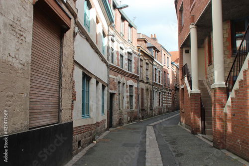 alley and houses in lille  france 