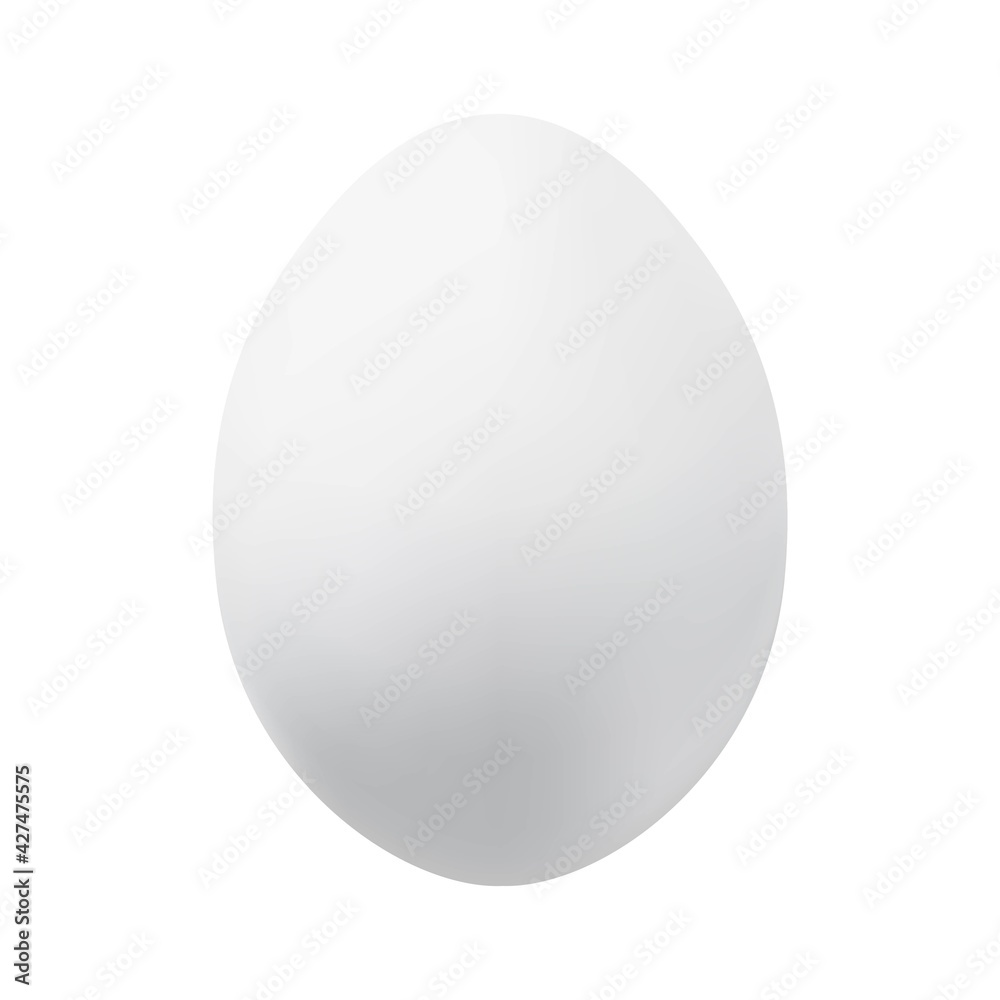 Chicken egg in a shell on a white background, vector template for the Easter holiday