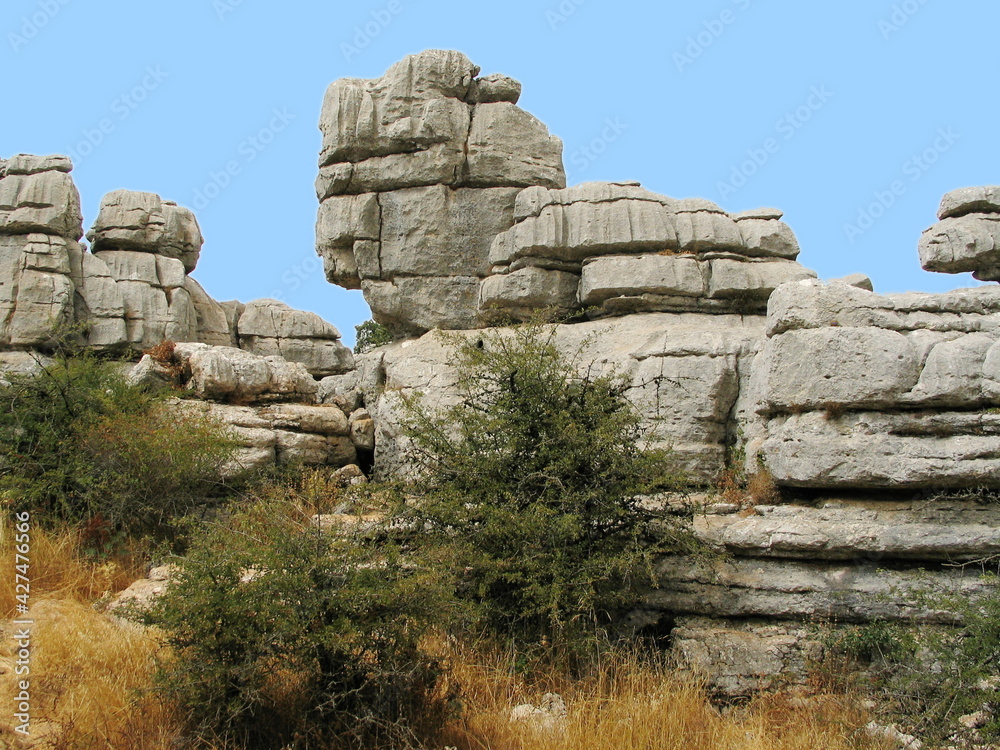 Rock formation in El Torcal National Park in Andalusia,Spain, Europe
