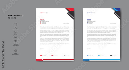 Corporate professional letterhead template for your design project.