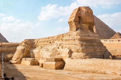View on the Great Sphinx in Giza, Egypt
