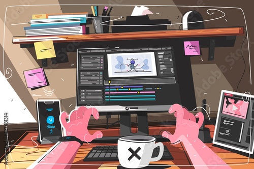 Animator designer in creative process