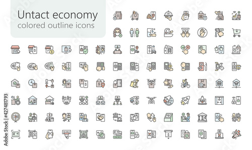 Untact colored outline iconset © LAFS