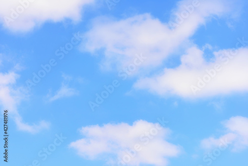 Beautiful blue sky background with fluffy cloud. Natural concept and abstract idea