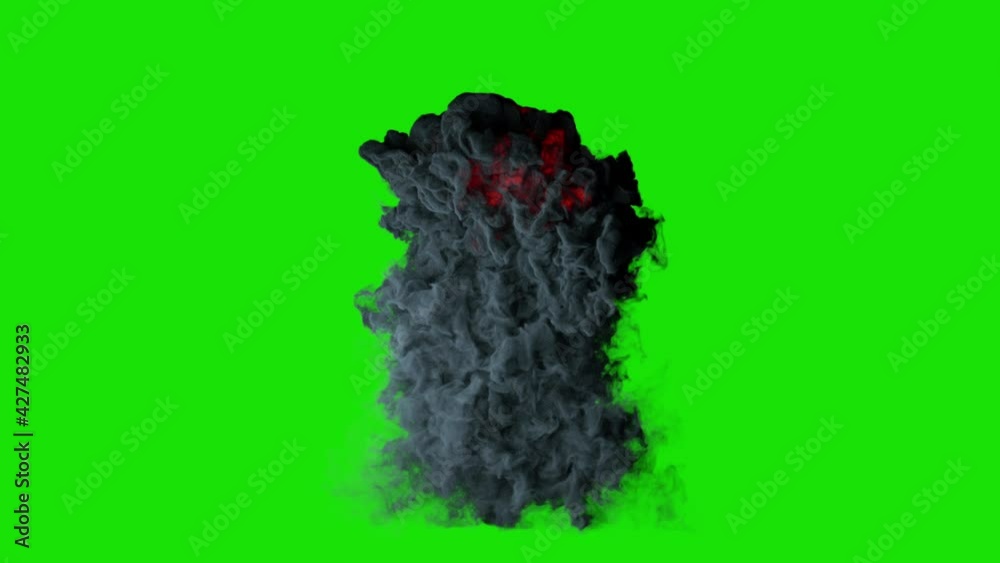 Nuclear explosion in slow motion, Green Screen Chromakey