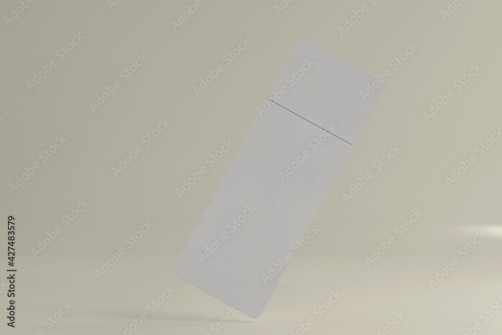 Blank Event Ticket 3D Rendering Blank Event Ticket 3D Rendering