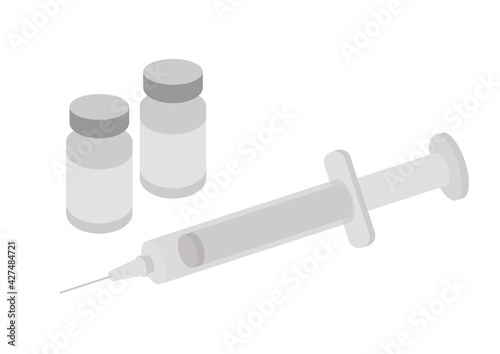 ワクチンと注射器のイラスト 