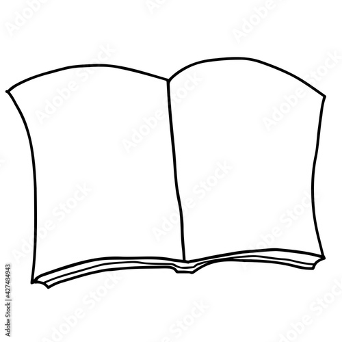 真っ白なノートの線画イラスト