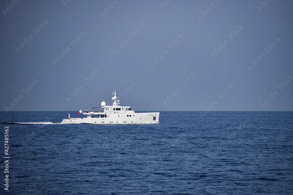 Ship in the mediterranean from Capri island, Italy