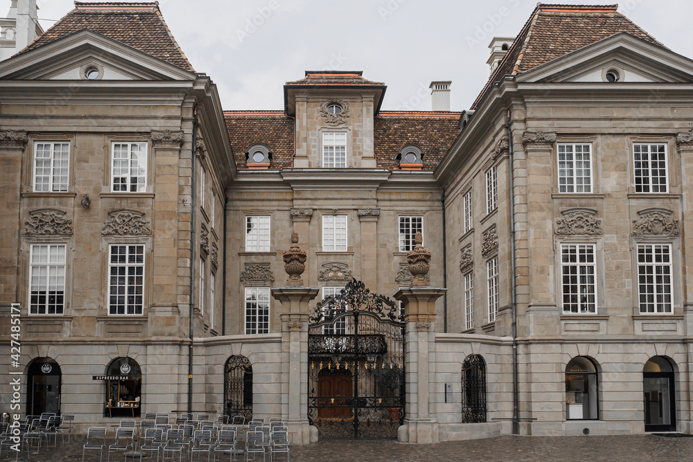 Switzerland, Zurich - November, 2020 - Facade of Guild house (Zunfthaus zur Meisen)