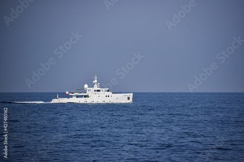 Ship in the mediterranean from Capri island, Italy