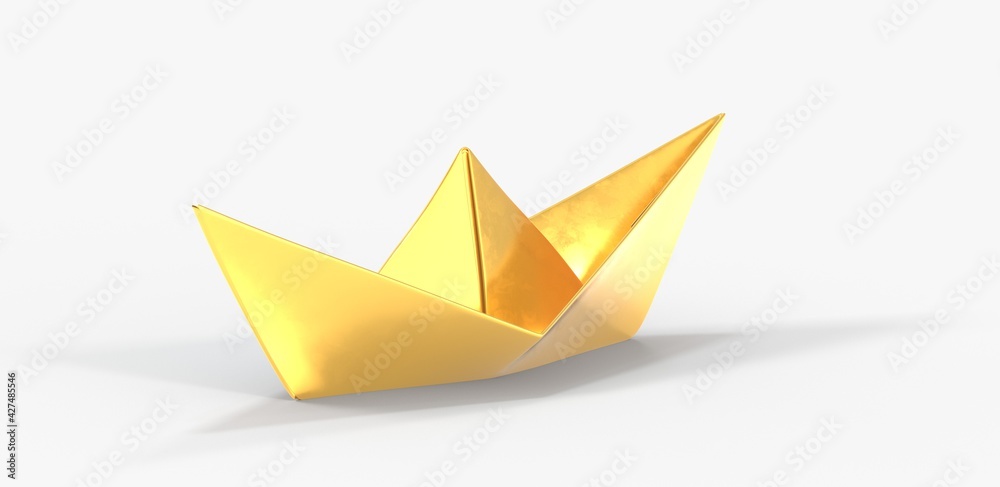 paper boat leadership business concept 3d paper boat leadership business concept 3d