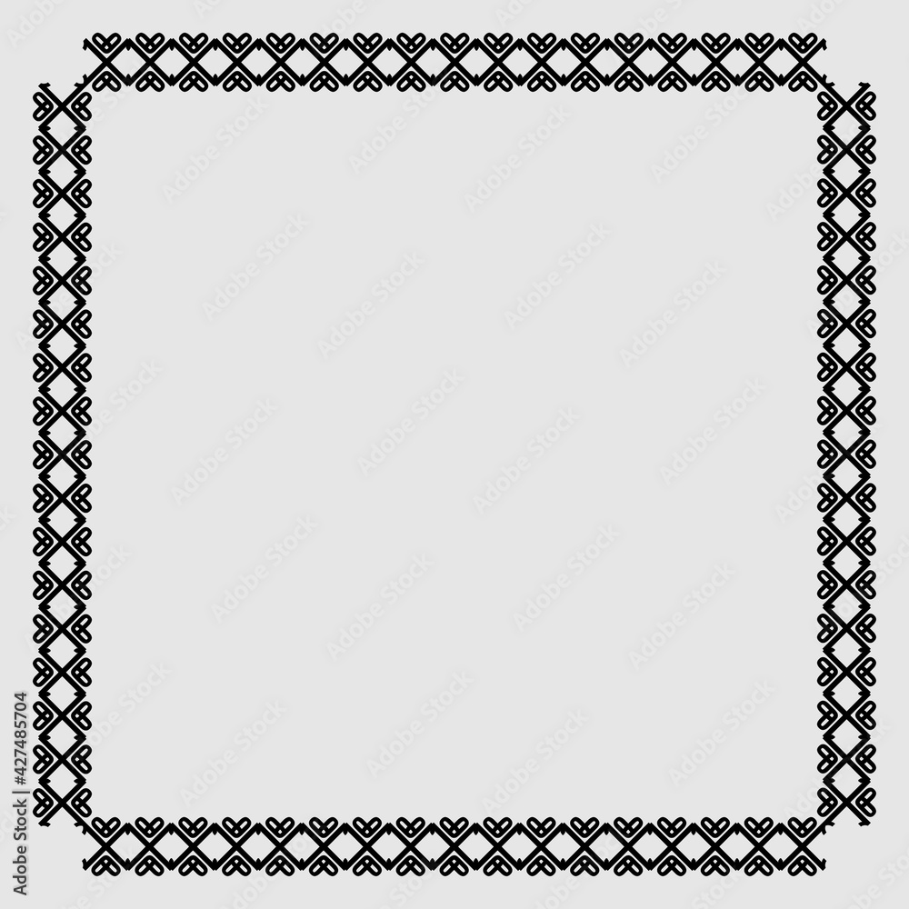 Flat ornament frame. Simple style company poster design background symbol. Logo design element. T-shirt printing. Vector for sticker.