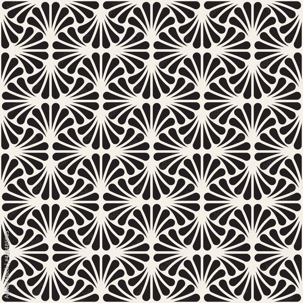 Obraz premium Vector seamless pattern. Repeating geometric design. Monochrome modern background.