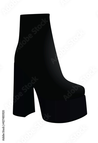 Black women boots. vector illustration