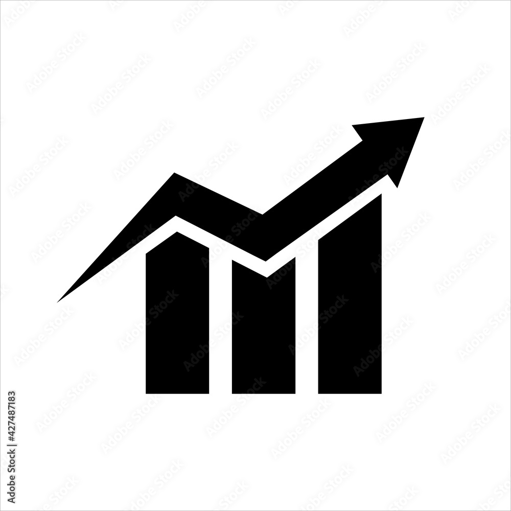 chart with arrow icon design vector template on white background chart with arrow icon design vector template on white background