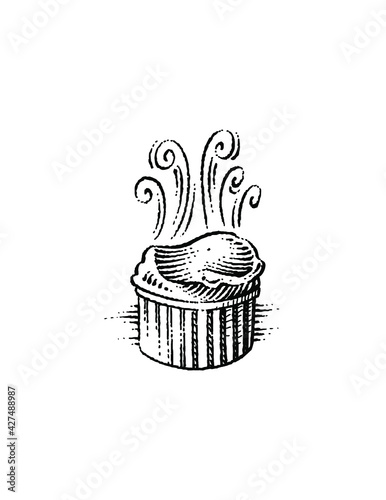 line illustration of souffle