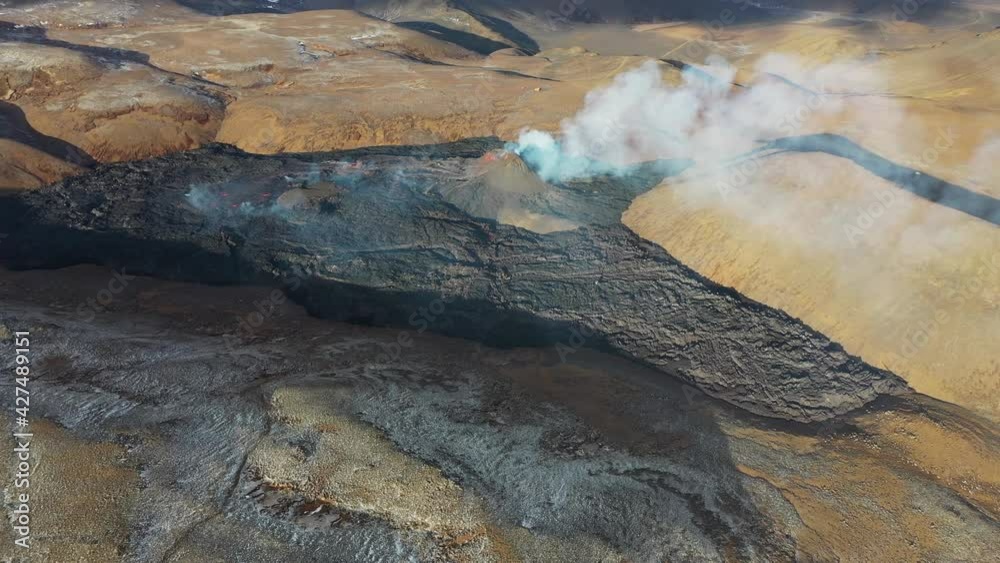 Fagradalsfjall volcano erupting in Iceland Stock Video | Adobe Stock