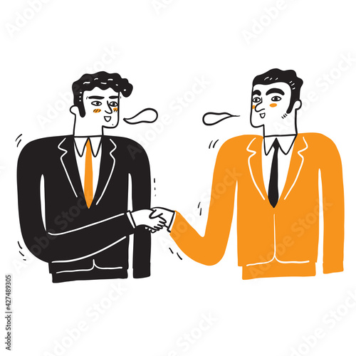 Handshake of two businessmen,