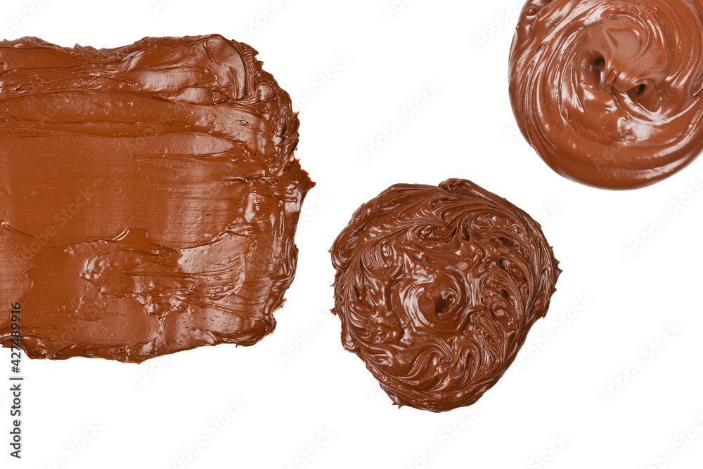 Chocolate cream isolated on white background. Chocolate cream isolated on white background.