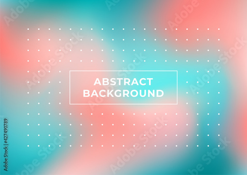 Abstract vector background in turquoise and coral colors. Fluid gradient for your website, presentation cover or poster. Bokeh effect.