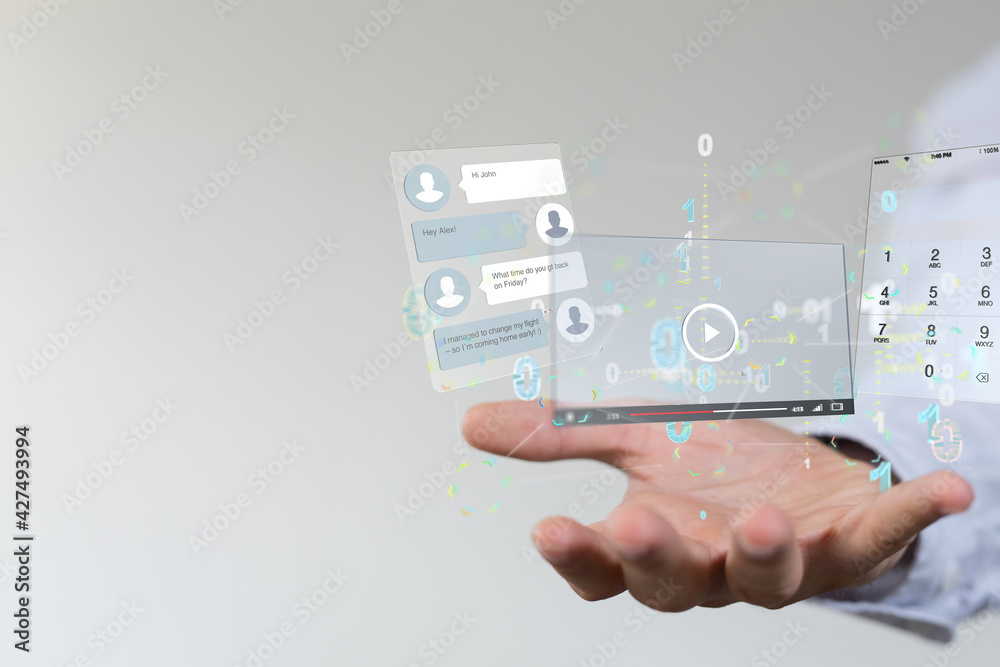 media develop interface web application in hand media develop interface web application in hand