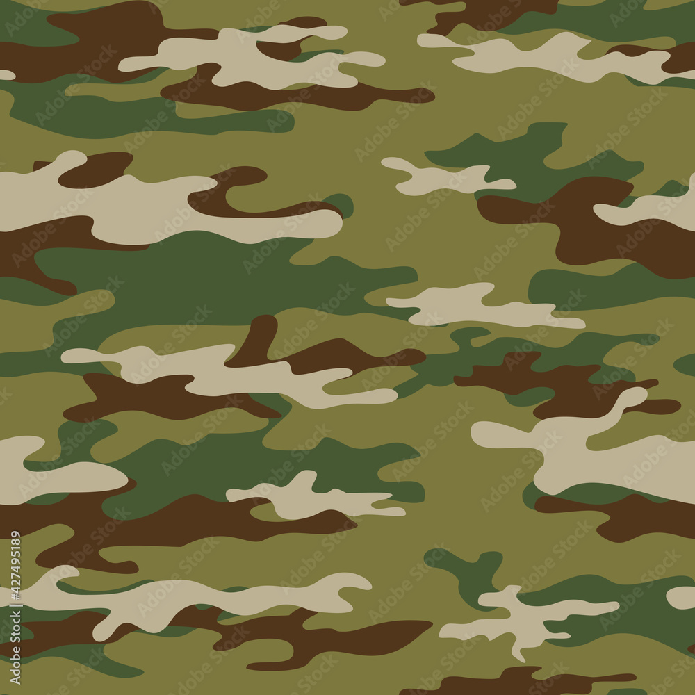 Fototapeta premium camouflage green seamless vector pattern, modern background, trendy army texture.