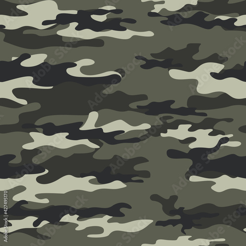 Camouflage seamless vector pattern, military texture for printing. Illustration