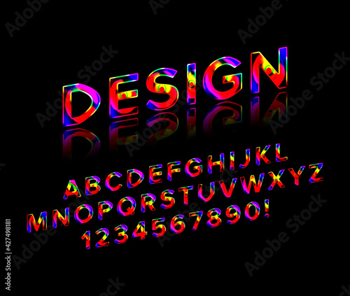 Geometric font with shadow