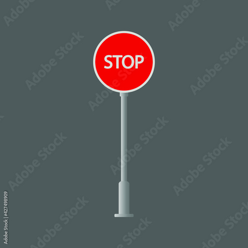 Stop Road icon. stop sign. vector illustration