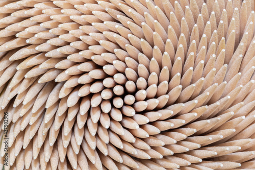 close-up of toothpicks