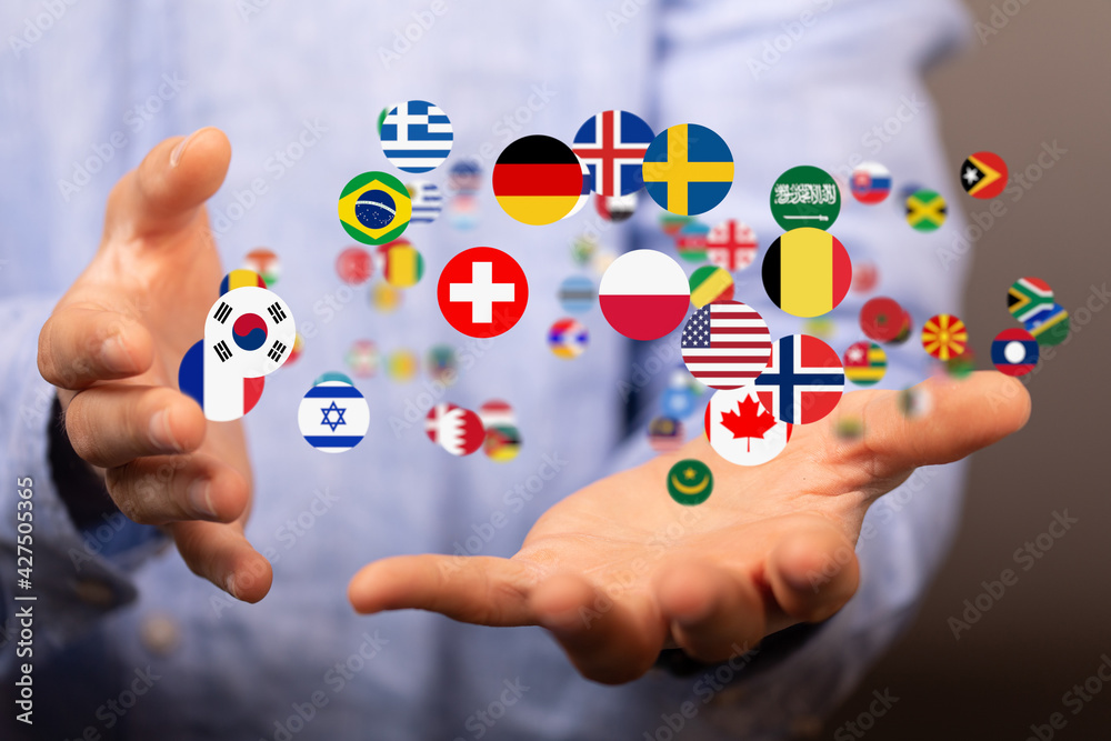 international counties flags - 3D realistic. international counties flags - 3D realistic.