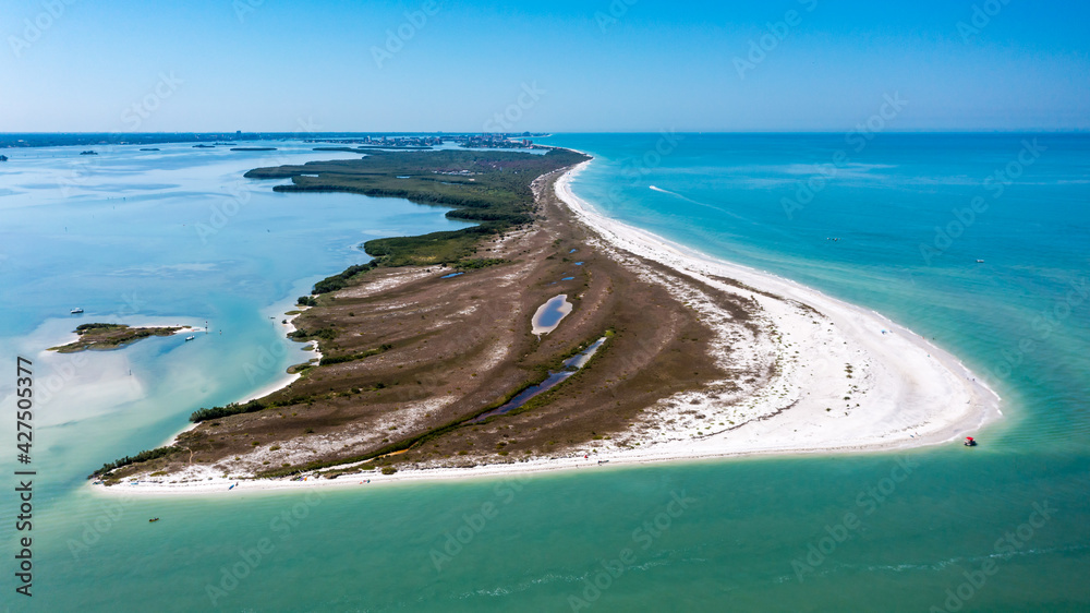 Caladesi Island State Park Blue Horizon Ocean Background Stock Photo