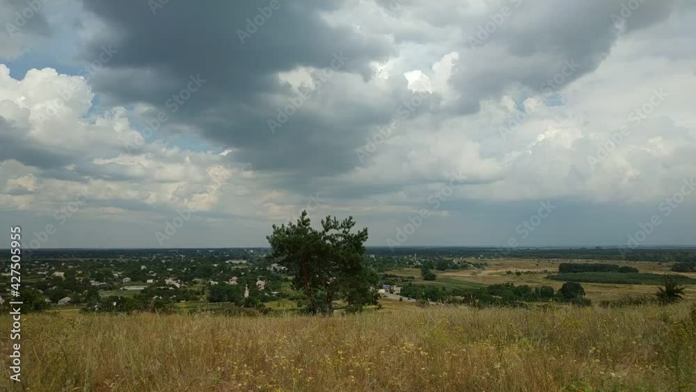 Timelapse view of the clouds and landscape from the mountain Timelapse view of the clouds and landscape from the mountain