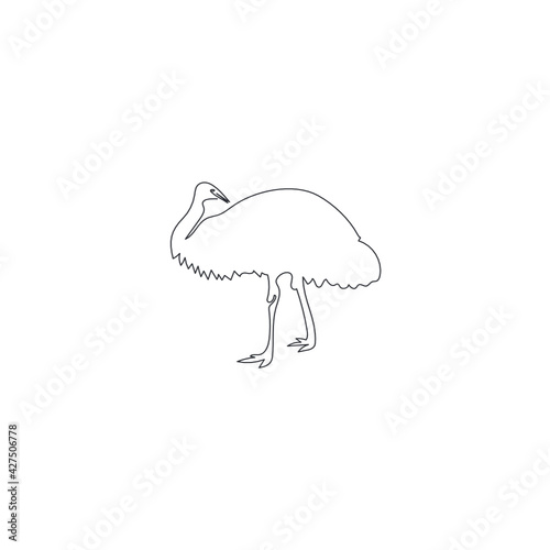 ostrich  one line vector illustration photo